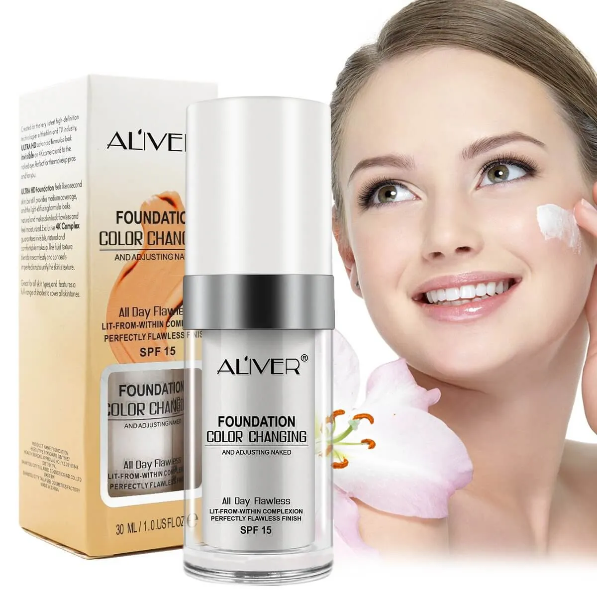 Aliver Flawless Colour Changing Foundation Concealer Cover Cream Sets