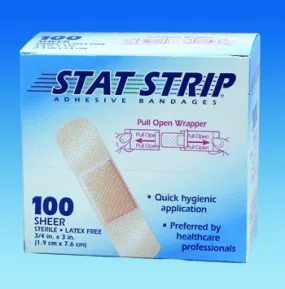 American® White Cross Stat Strip® Sheer Adhesive Strip, 1 x 3 Inch