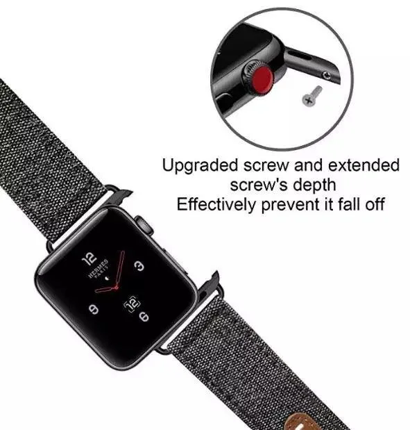 Canvas Leather Lined Band For Apple Watch Multiple Colors Available