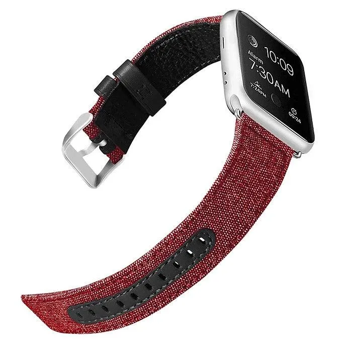 Canvas Leather Lined Band For Apple Watch Multiple Colors Available