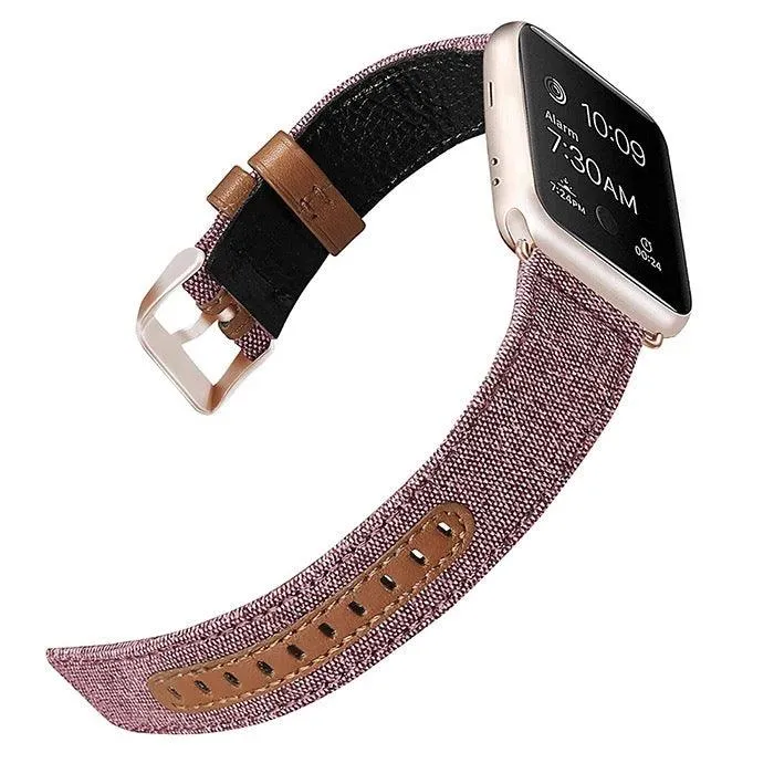 Canvas Leather Lined Band For Apple Watch Multiple Colors Available