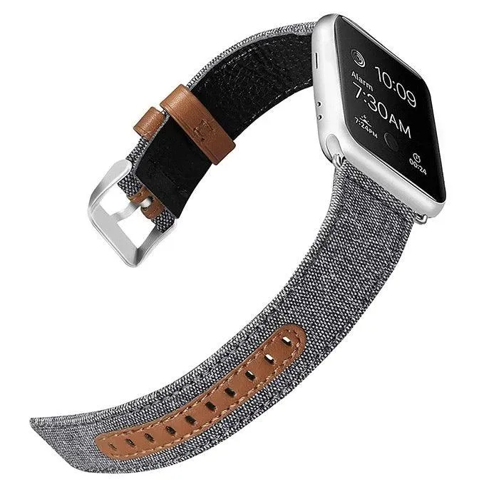 Canvas Leather Lined Band For Apple Watch Multiple Colors Available