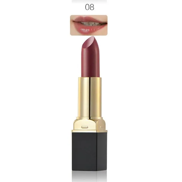 HUAMIANLI Brand Purple Red 12 Colors Matte Lipstick Makeup Moisturizing Lip Balm Lip Stick Waterproof Lipgloss Cosmetics #229191