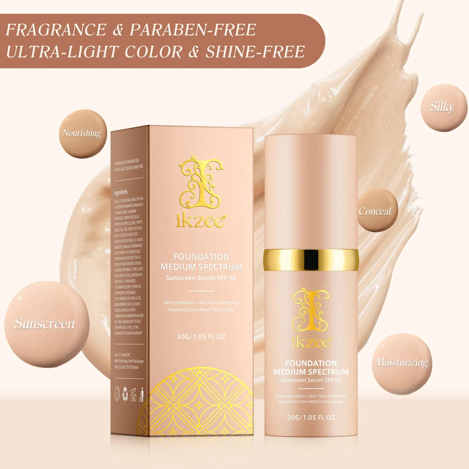 IKZEE FOUNDATION MEDIUM SPECTRUM Sunscreen Serum SPF 50