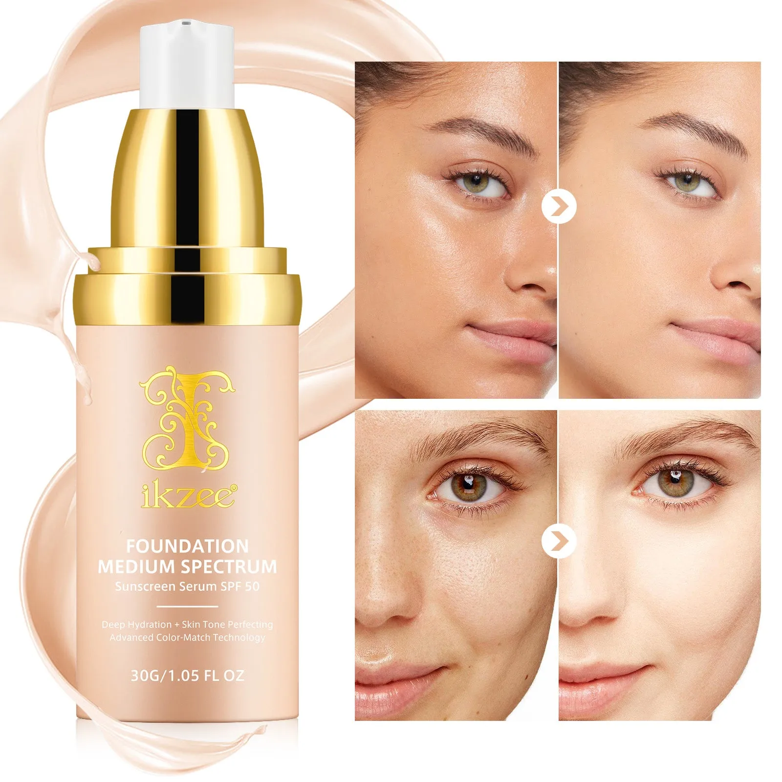 IKZEE FOUNDATION MEDIUM SPECTRUM Sunscreen Serum SPF 50