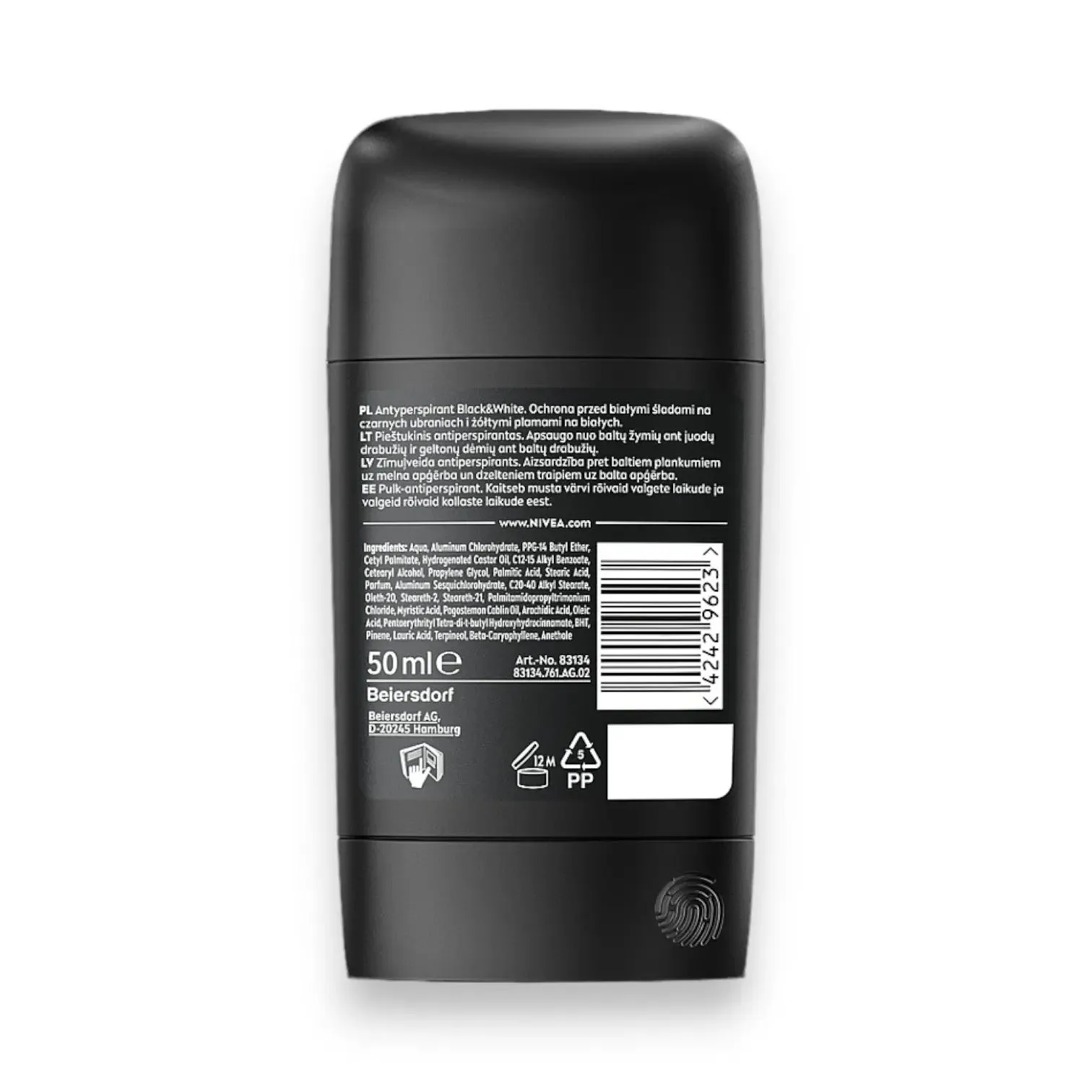 Nivea Men Black and White 72h Deodorant Stick  50ml