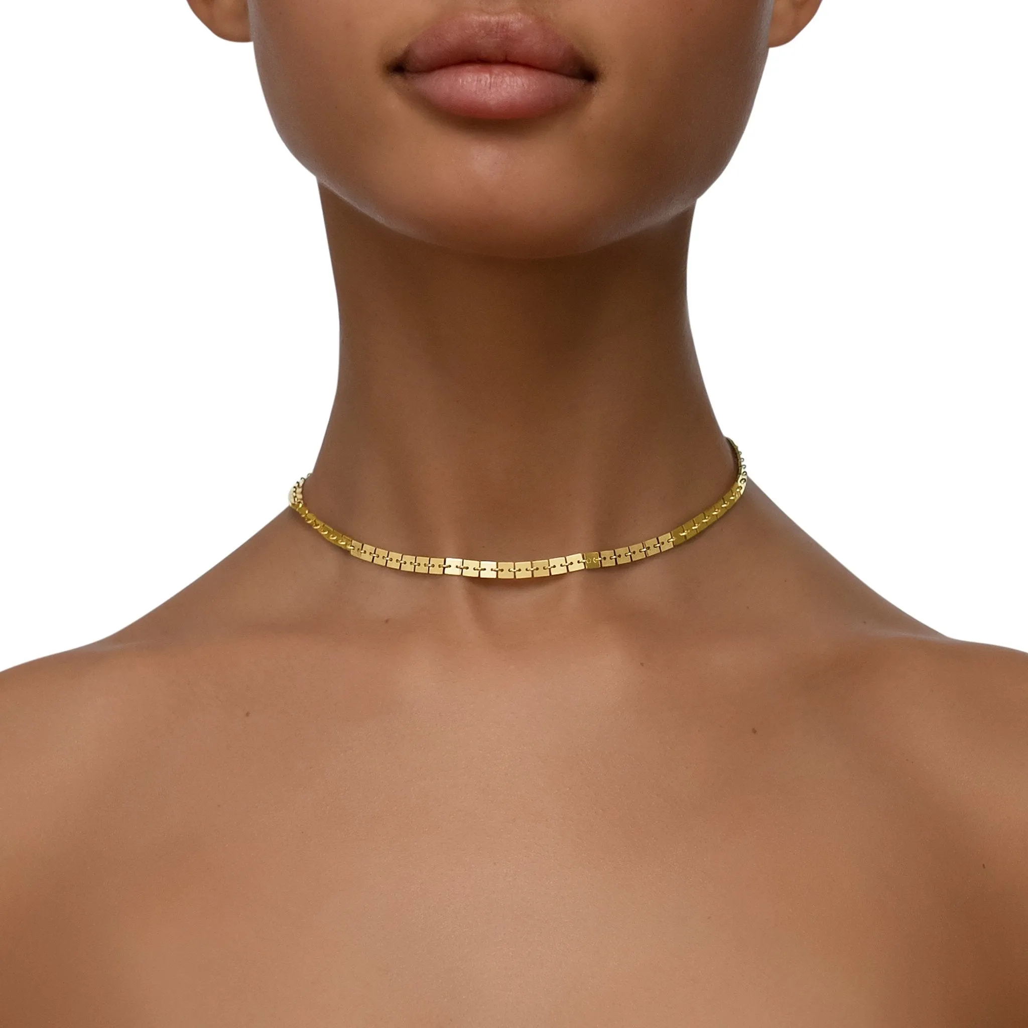 Short Yellow Gold Foundation Chain Necklace