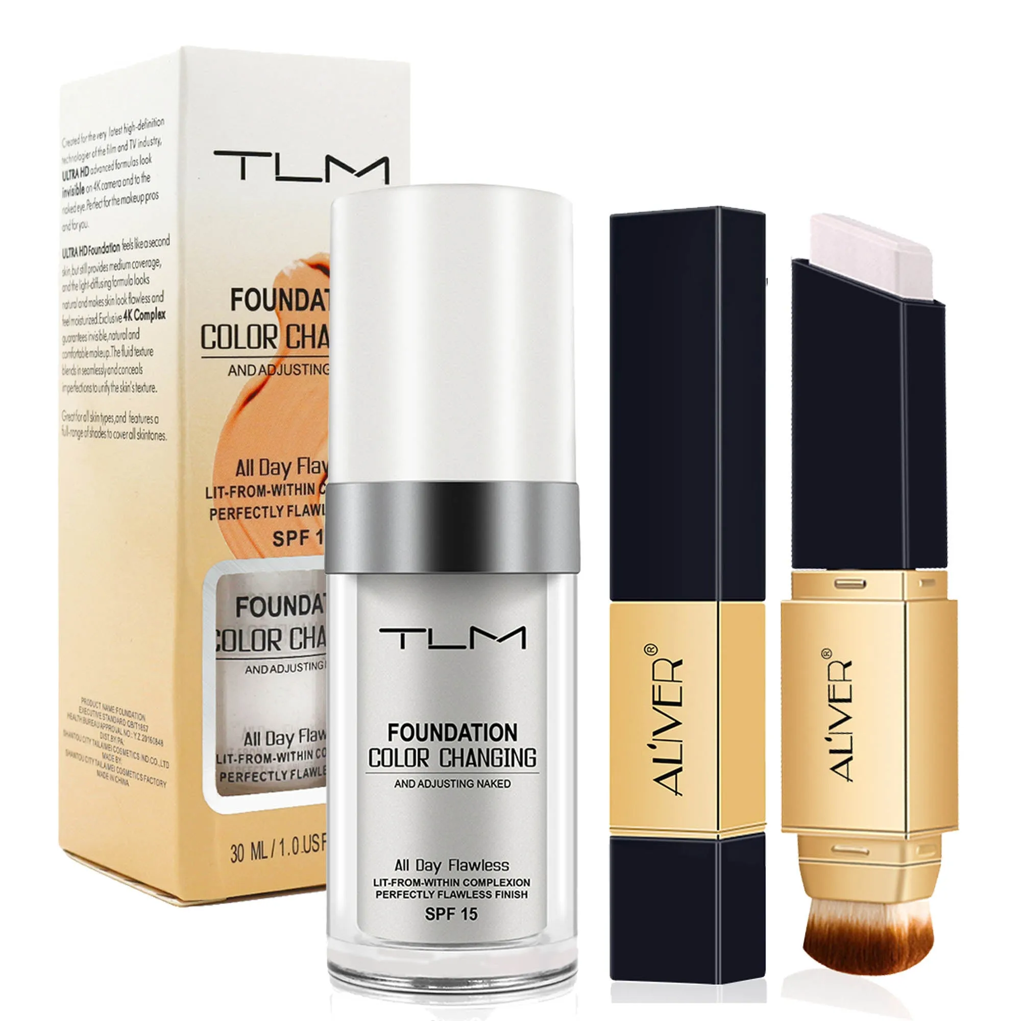 TLM Flawless Colour Changing Foundation Concealer Cover Cream Sets